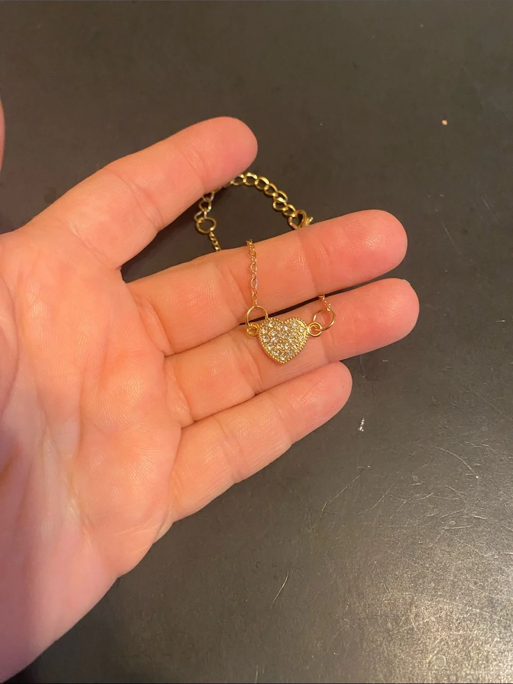 Fashion Jewelry Gold Heart Pave Bracelet